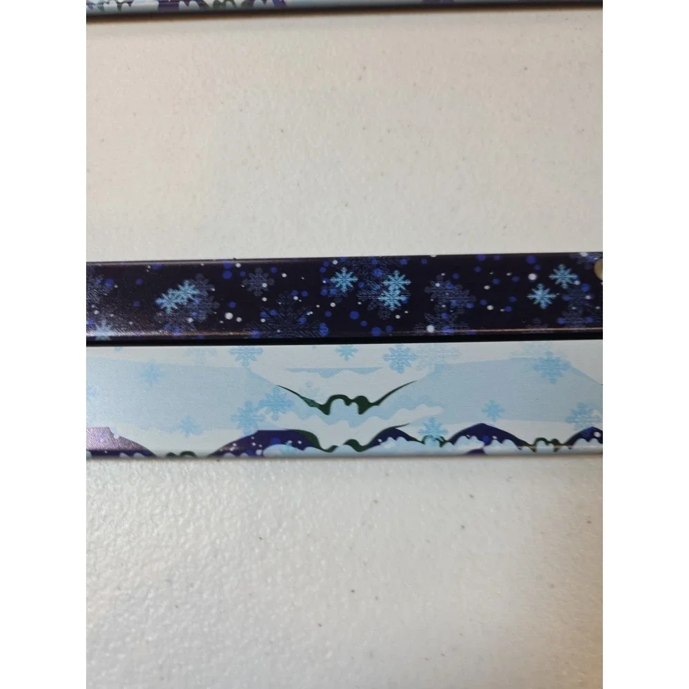 2 Decorative License Plate Frames Winter Snowflake Mountains + Hardware Set‎